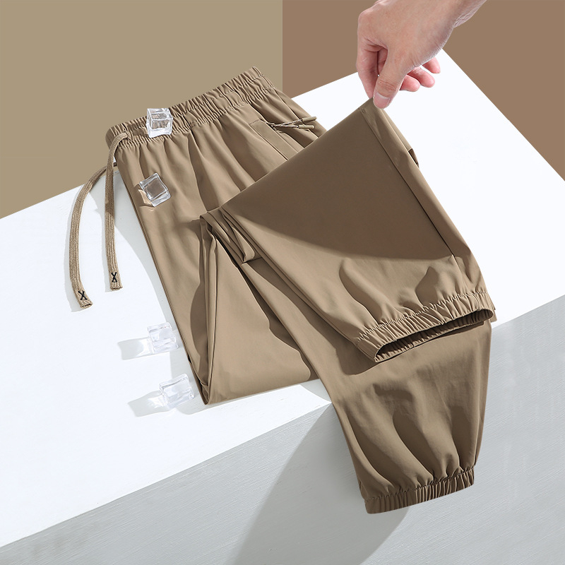 Летни нови подобрени торбести вежди, двойки, спортни, ежедневни, свободни, дишащи, с прави крачоли, универсални, модерни мъжки бързосъхнещи панталони