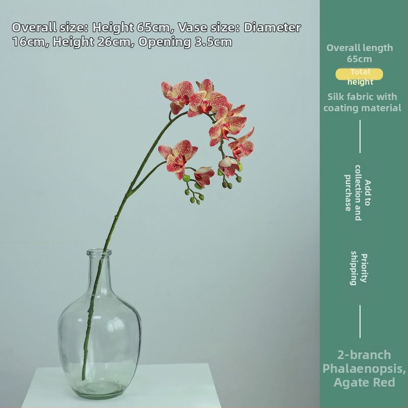 Nagy, kézzel tapintható pillangó orchidea szett nappali bejárat recepció hamis virágdíszek virágkompozíció dekoratív virágcserép