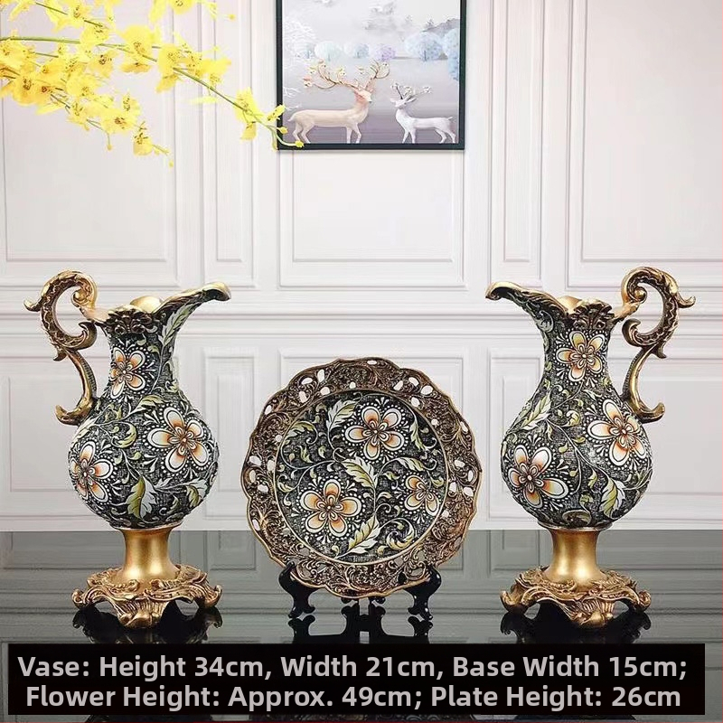 Stil european, vază cu lapte, ornamente, aranjament floral pentru living, flori uscate, retro, creativ, de lux, pentru mobilier TV, decorare hol
