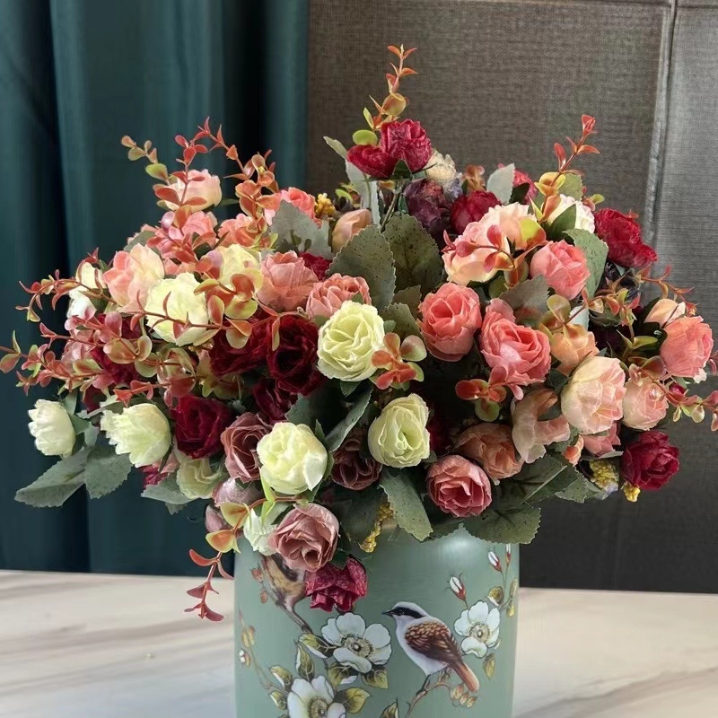 Stil european, vază cu lapte, ornamente, aranjament floral pentru living, flori uscate, retro, creativ, de lux, pentru mobilier TV, decorare hol