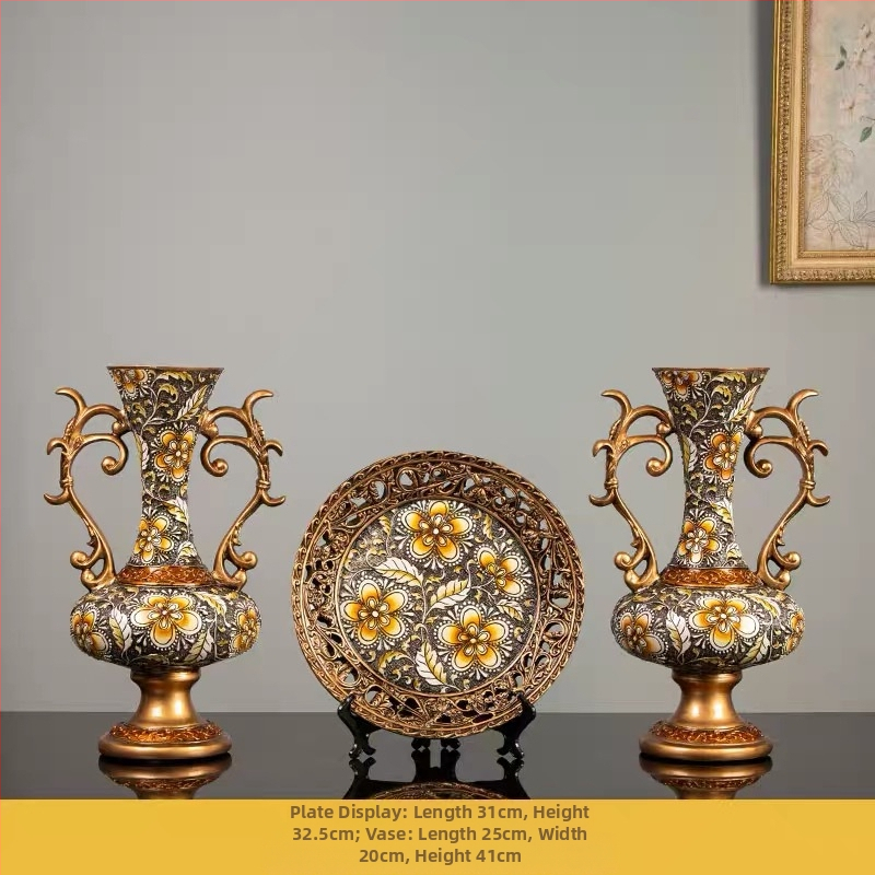 Stil european, vază cu lapte, ornamente, aranjament floral pentru living, flori uscate, retro, creativ, de lux, pentru mobilier TV, decorare hol