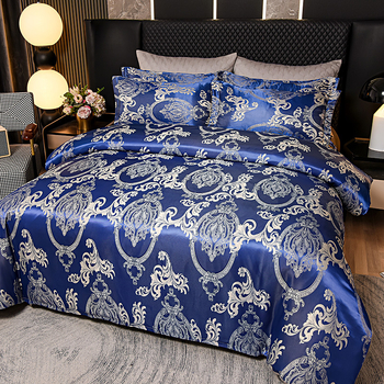 Naujas europietiško stiliaus atlasinis žakardo keturių dalių komplektas, kelių dydžių, tarpvalstybinė elektroninė prekyba, tiesioginis šaltinis, 4 dalių patalynės komplektas