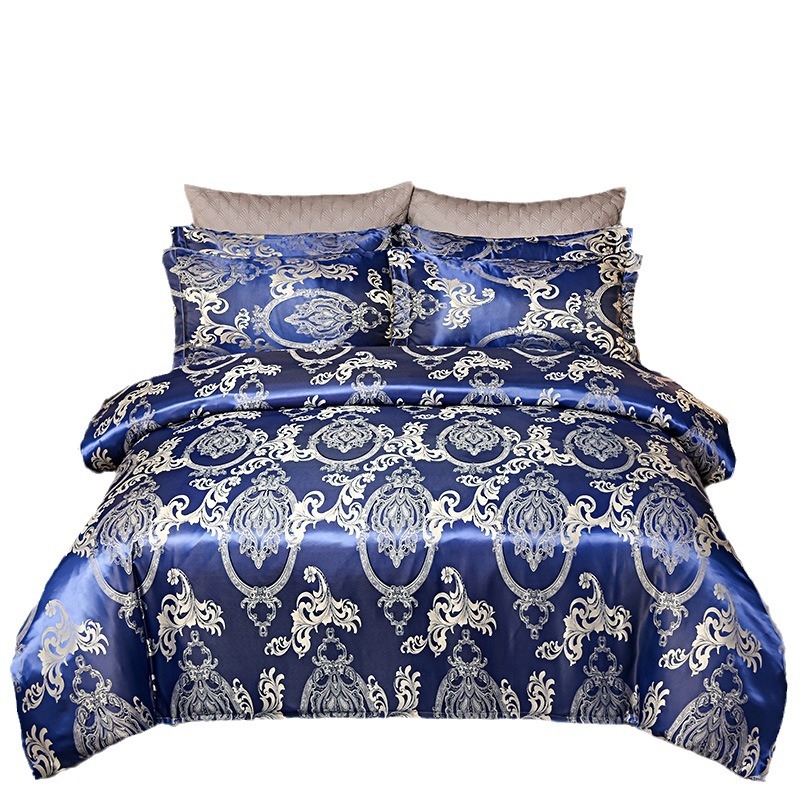 Naujas europietiško stiliaus atlasinis žakardo keturių dalių komplektas, kelių dydžių, tarpvalstybinė elektroninė prekyba, tiesioginis šaltinis, 4 dalių patalynės komplektas