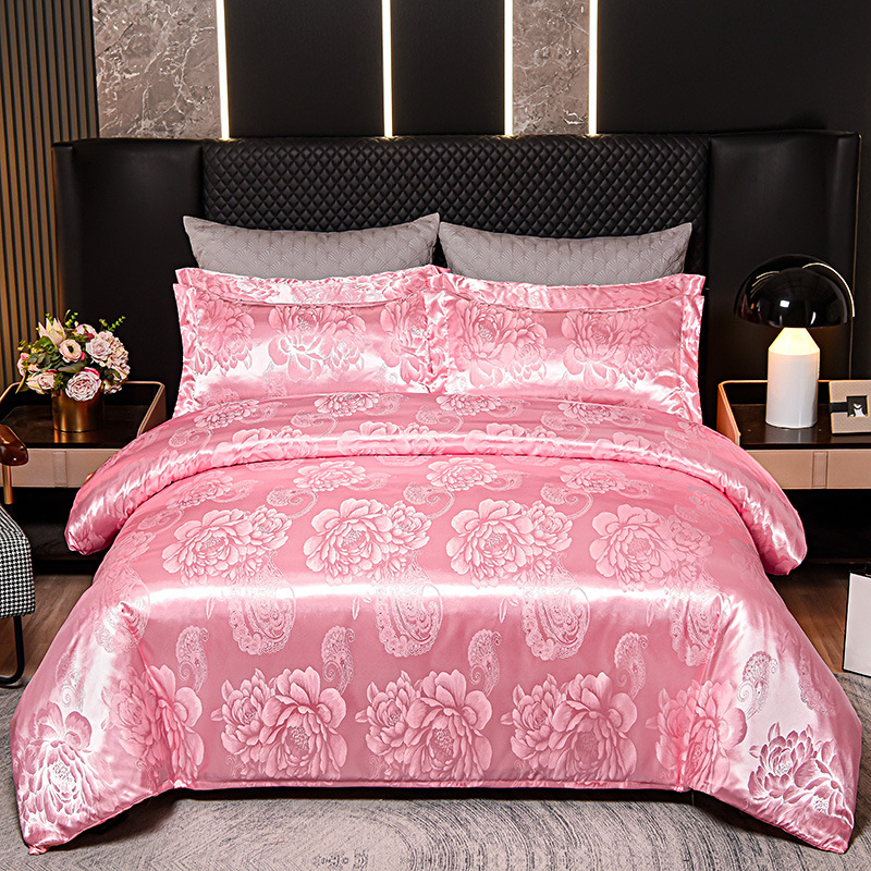 Naujas europietiško stiliaus atlasinis žakardo keturių dalių komplektas, kelių dydžių, tarpvalstybinė elektroninė prekyba, tiesioginis šaltinis, 4 dalių patalynės komplektas