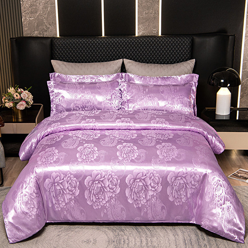 Naujas europietiško stiliaus atlasinis žakardo keturių dalių komplektas, kelių dydžių, tarpvalstybinė elektroninė prekyba, tiesioginis šaltinis, 4 dalių patalynės komplektas