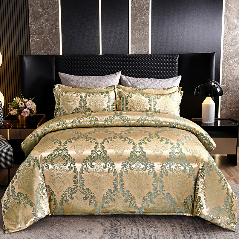 Naujas europietiško stiliaus atlasinis žakardo keturių dalių komplektas, kelių dydžių, tarpvalstybinė elektroninė prekyba, tiesioginis šaltinis, 4 dalių patalynės komplektas