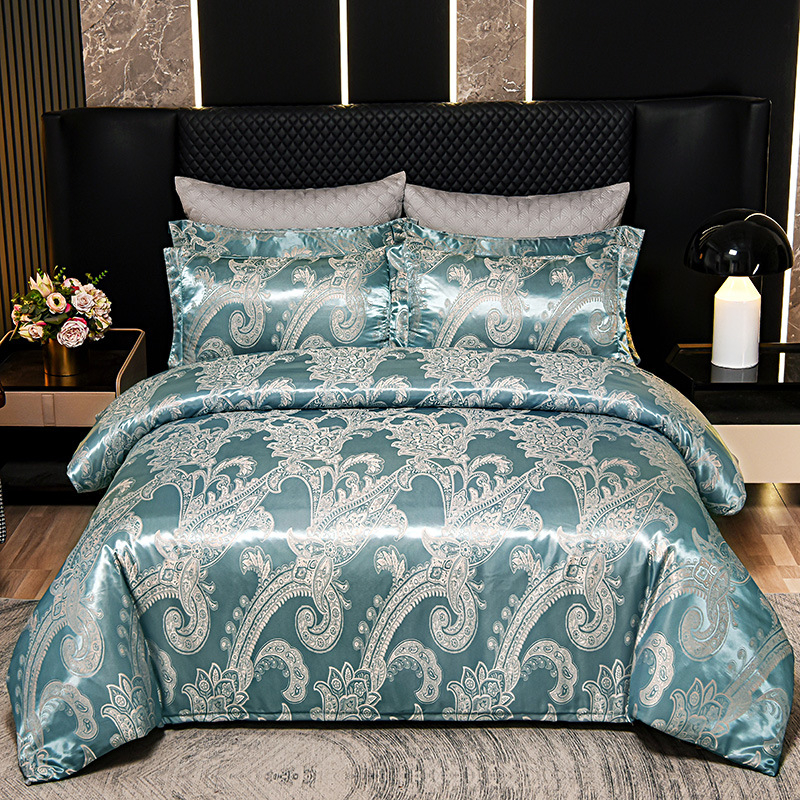 Naujas europietiško stiliaus atlasinis žakardo keturių dalių komplektas, kelių dydžių, tarpvalstybinė elektroninė prekyba, tiesioginis šaltinis, 4 dalių patalynės komplektas