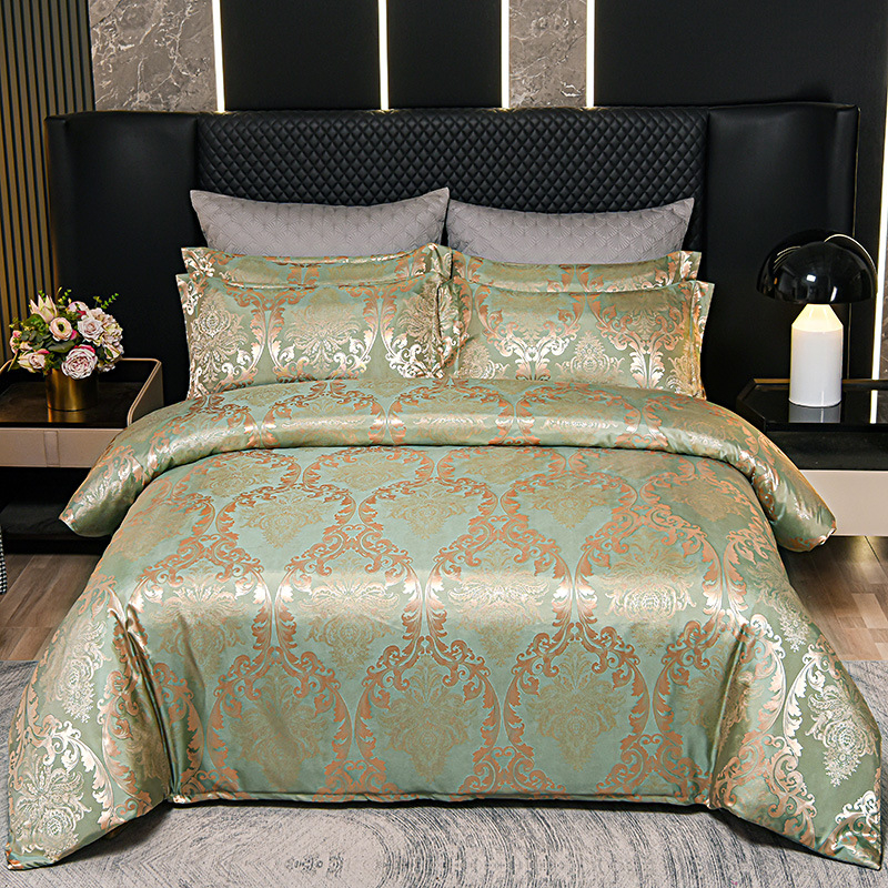 Naujas europietiško stiliaus atlasinis žakardo keturių dalių komplektas, kelių dydžių, tarpvalstybinė elektroninė prekyba, tiesioginis šaltinis, 4 dalių patalynės komplektas