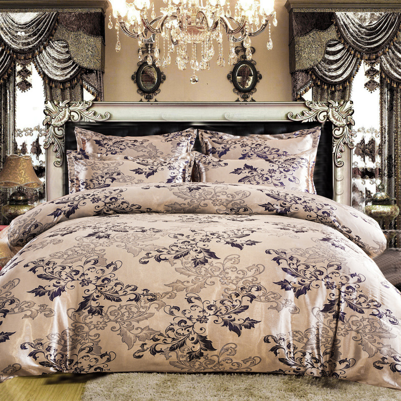 Naujas europietiško stiliaus atlasinis žakardo keturių dalių komplektas, kelių dydžių, tarpvalstybinė elektroninė prekyba, tiesioginis šaltinis, 4 dalių patalynės komplektas
