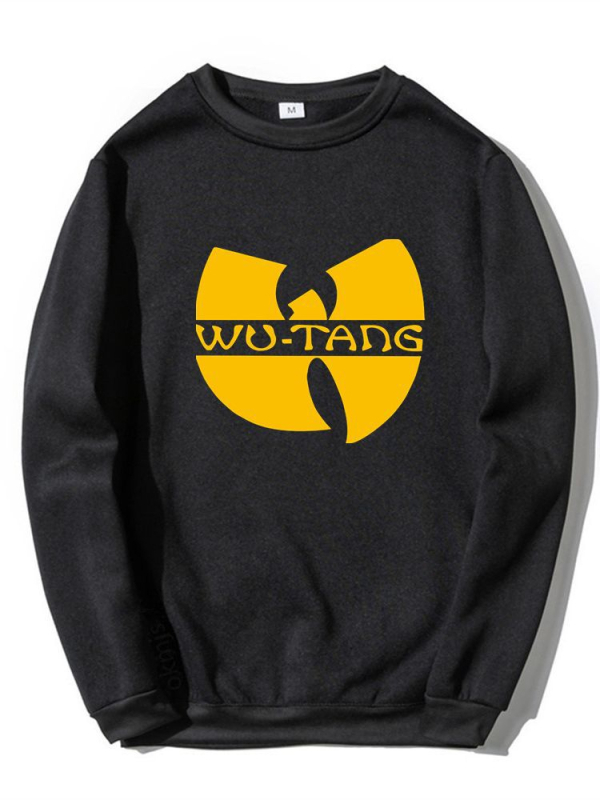 2025-ös, határokon átnyúló, kreatív, férfi és női kerek nyakú pulóver, tavaszi és őszi, hosszú ujjú, lezser, Wu Clan rockzenekar mintás pulóver