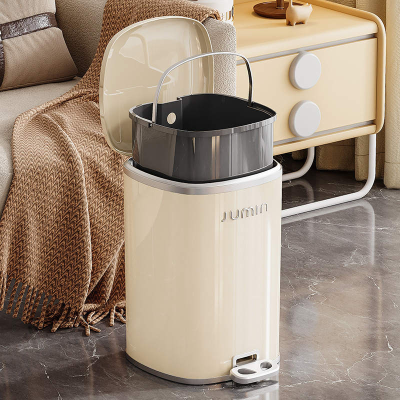 Plastmasas PP virtuves atkritumu tvertne ar vāku, ar kāju darbināmu, mājas viesistabai, pieejamai, luksusa, augstas klases, lielas ietilpības vannas istabai, guļamistabai