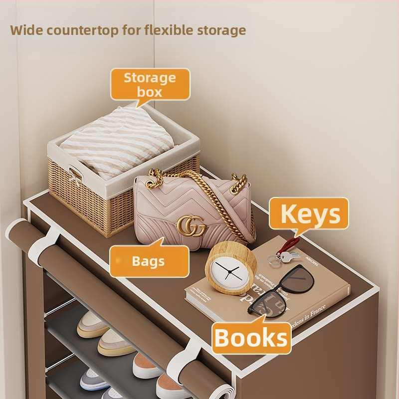 Шкаф за обувки, стая под наем в общежитие, обикновен домакински, вътрешен, прахоустойчив, многослоен, шкаф за обувки, тясна врата, икономичен за съхранение