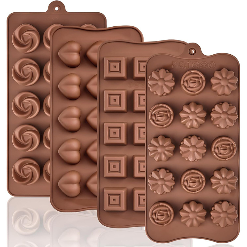 Élelmiszeripari minőségű szilikon csokoládéforma, cukorka fondant, Dubai csokoládé, 6 darabos készlet, energiaszelet, Madeleine csiszolóeszköz