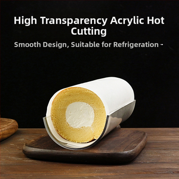 Παχύ ημικυκλικό ακρυλικό ρολό 30cm, μακρύ διαφανές εργαλείο ψησίματος για ρολό κέικ με σχήμα U