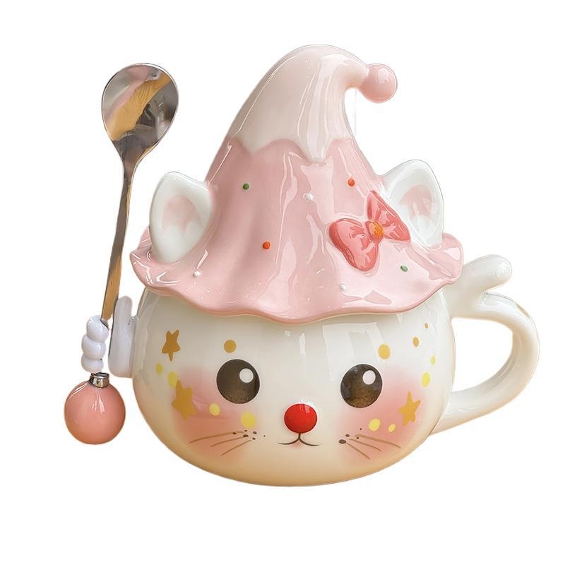 Tüdrukutele mõeldud kruus, nägus kontori kummitustega veekruus, sünnipäevakingitus, eriti ilusa kassikujuline keraamika hulgimüük