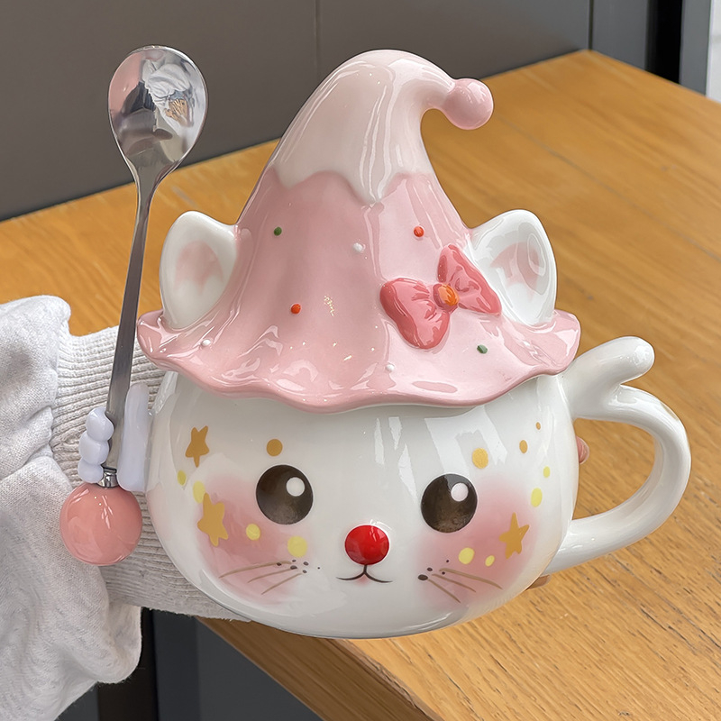 Tüdrukutele mõeldud kruus, nägus kontori kummitustega veekruus, sünnipäevakingitus, eriti ilusa kassikujuline keraamika hulgimüük