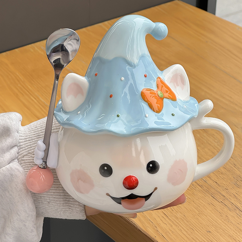 Tüdrukutele mõeldud kruus, nägus kontori kummitustega veekruus, sünnipäevakingitus, eriti ilusa kassikujuline keraamika hulgimüük