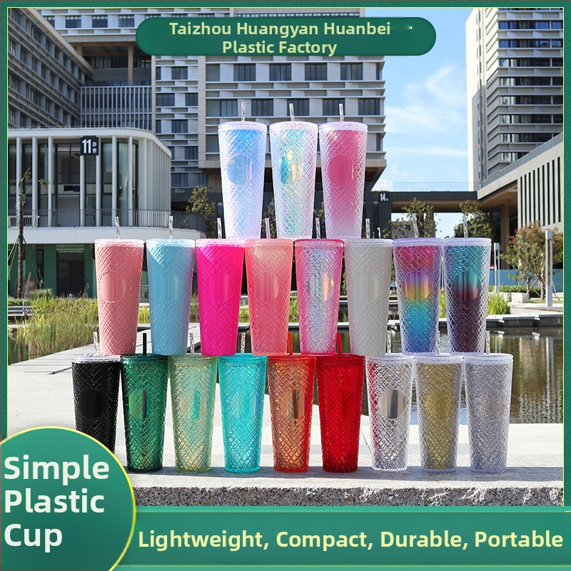 Νέο, μοντέρνο, καυτό σε πωλήσεις, ποτήρι 710ml με καλαμάκι από ράτταν, μεγάλης χωρητικότητας, για εσωτερικό χώρο, πολύχρωμο, προαιρετικό, απευθείας από το εργοστάσιο.