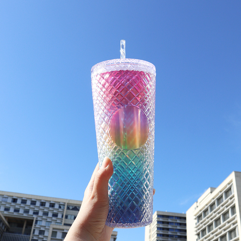 Naujas, karštai parduodamas, madingas, rotango šiaudinis puodelis, 710 ml, didelės talpos, daugiaspalvis, vidaus geriamasis puodelis, pasirenkamas tiesioginiam tiekimui iš gamyklos.