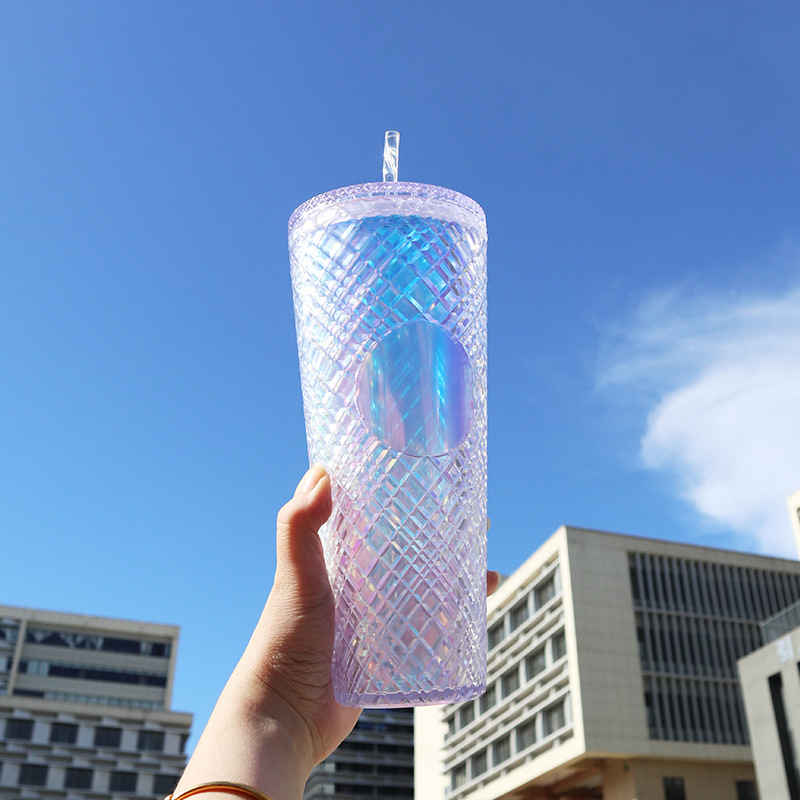 Naujas, karštai parduodamas, madingas, rotango šiaudinis puodelis, 710 ml, didelės talpos, daugiaspalvis, vidaus geriamasis puodelis, pasirenkamas tiesioginiam tiekimui iš gamyklos.