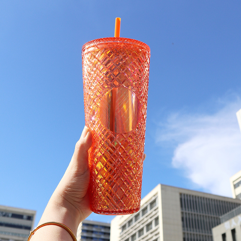 Naujas, karštai parduodamas, madingas, rotango šiaudinis puodelis, 710 ml, didelės talpos, daugiaspalvis, vidaus geriamasis puodelis, pasirenkamas tiesioginiam tiekimui iš gamyklos.