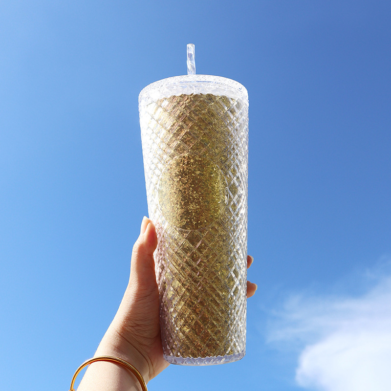 Naujas, karštai parduodamas, madingas, rotango šiaudinis puodelis, 710 ml, didelės talpos, daugiaspalvis, vidaus geriamasis puodelis, pasirenkamas tiesioginiam tiekimui iš gamyklos.