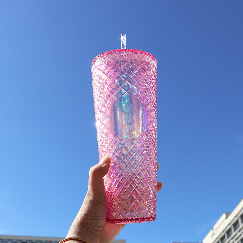 Naujas, karštai parduodamas, madingas, rotango šiaudinis puodelis, 710 ml, didelės talpos, daugiaspalvis, vidaus geriamasis puodelis, pasirenkamas tiesioginiam tiekimui iš gamyklos.