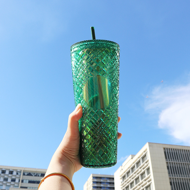 Naujas, karštai parduodamas, madingas, rotango šiaudinis puodelis, 710 ml, didelės talpos, daugiaspalvis, vidaus geriamasis puodelis, pasirenkamas tiesioginiam tiekimui iš gamyklos.