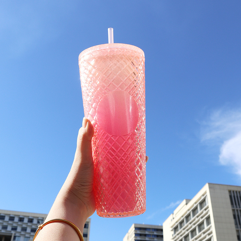 Naujas, karštai parduodamas, madingas, rotango šiaudinis puodelis, 710 ml, didelės talpos, daugiaspalvis, vidaus geriamasis puodelis, pasirenkamas tiesioginiam tiekimui iš gamyklos.