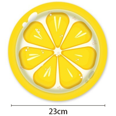 Kryžminio krašto vaisių citrinos tematikos vienkartinių popierinių lėkščių rinkinys dekoravimui citrinos gimtadienio šventės atmosfera vėliavos traukimo staltiesė