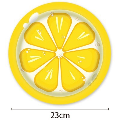 Kryžminio krašto vaisių citrinos tematikos vienkartinių popierinių lėkščių rinkinys dekoravimui citrinos gimtadienio šventės atmosfera vėliavos traukimo staltiesė