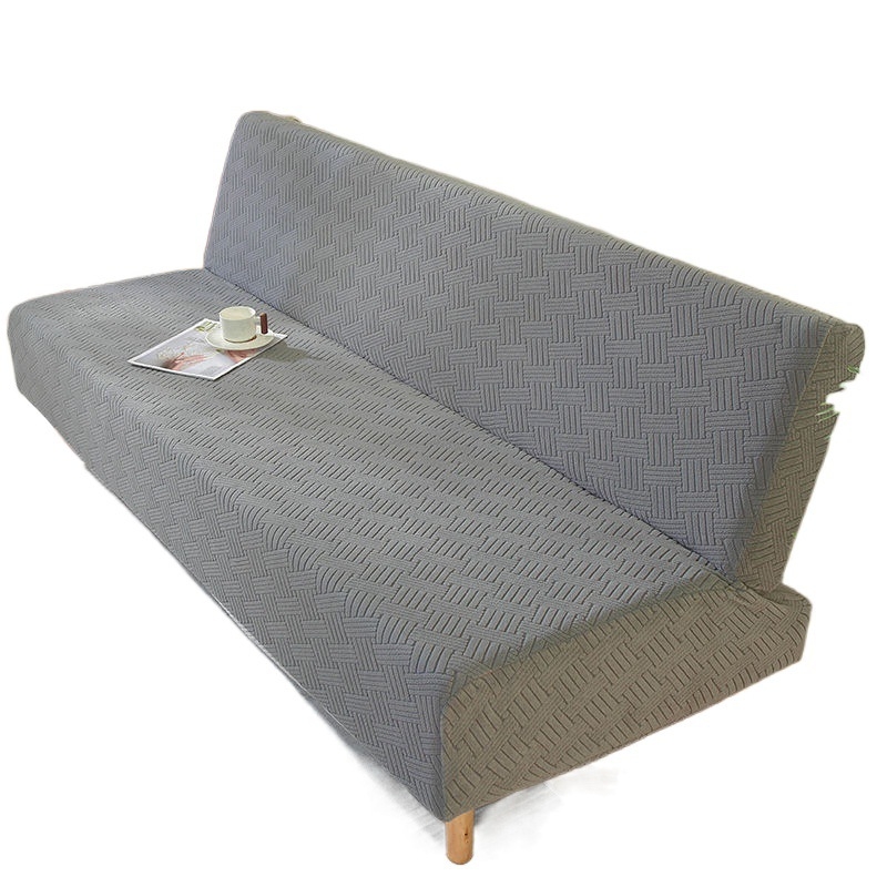 Единичен разтегателен диван, сгъваем, с двойно предназначение, без подлакътници, калъф за диван „всичко в едно“, прав ред, опростен, устойчив на петна