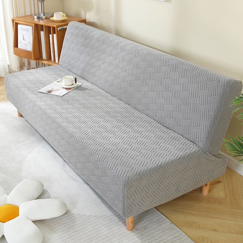 Единичен разтегателен диван, сгъваем, с двойно предназначение, без подлакътници, калъф за диван „всичко в едно“, прав ред, опростен, устойчив на петна