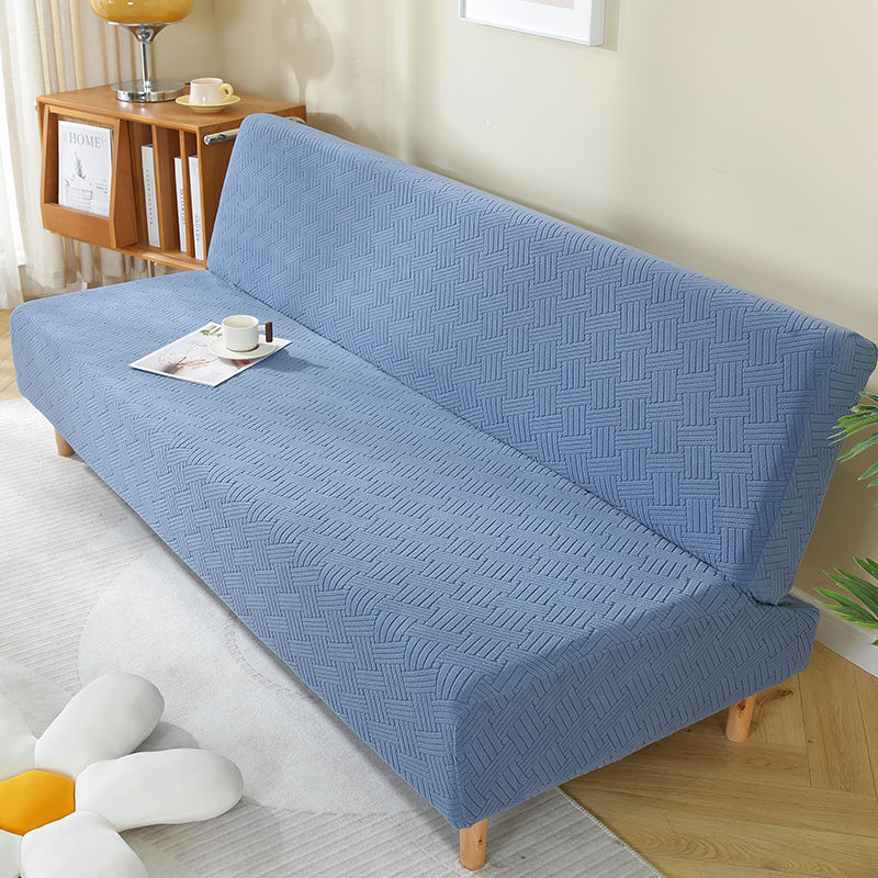 Единичен разтегателен диван, сгъваем, с двойно предназначение, без подлакътници, калъф за диван „всичко в едно“, прав ред, опростен, устойчив на петна