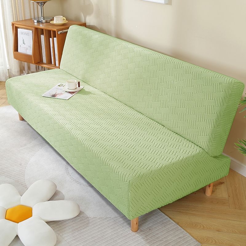 Единичен разтегателен диван, сгъваем, с двойно предназначение, без подлакътници, калъф за диван „всичко в едно“, прав ред, опростен, устойчив на петна