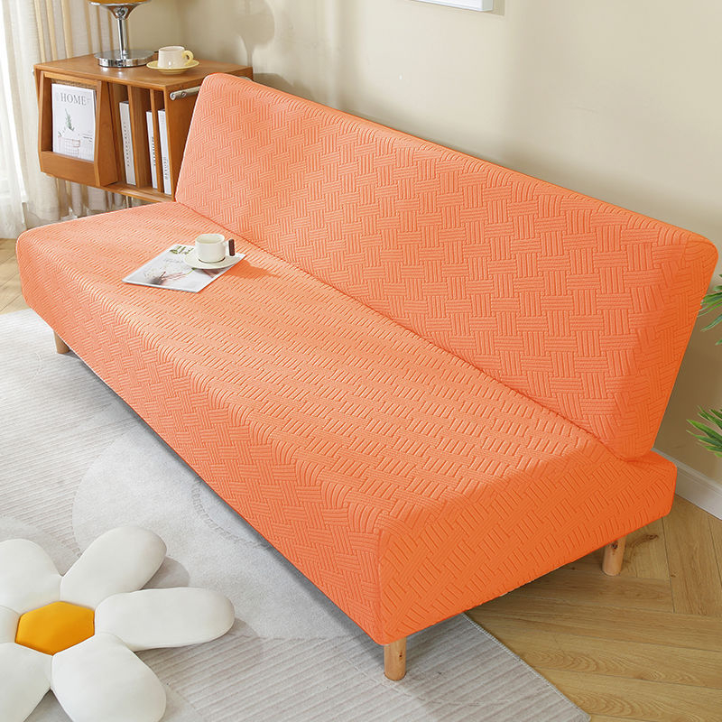 Единичен разтегателен диван, сгъваем, с двойно предназначение, без подлакътници, калъф за диван „всичко в едно“, прав ред, опростен, устойчив на петна