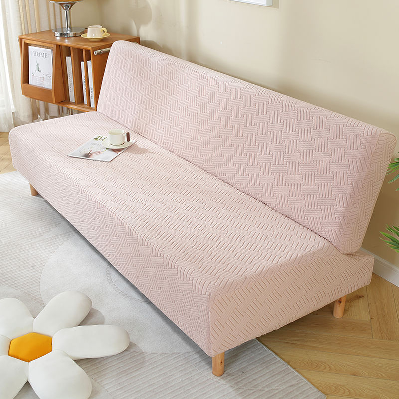 Единичен разтегателен диван, сгъваем, с двойно предназначение, без подлакътници, калъф за диван „всичко в едно“, прав ред, опростен, устойчив на петна