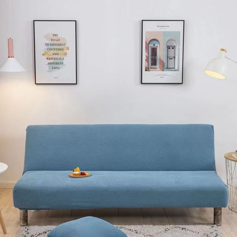 Единичен разтегателен диван, сгъваем, с двойно предназначение, без подлакътници, калъф за диван „всичко в едно“, прав ред, опростен, устойчив на петна