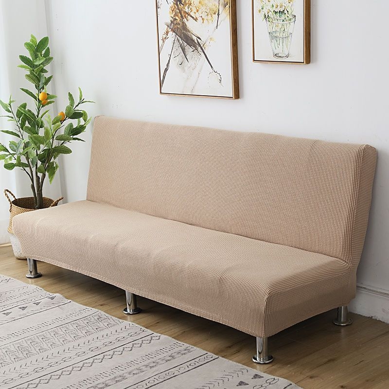 Единичен разтегателен диван, сгъваем, с двойно предназначение, без подлакътници, калъф за диван „всичко в едно“, прав ред, опростен, устойчив на петна