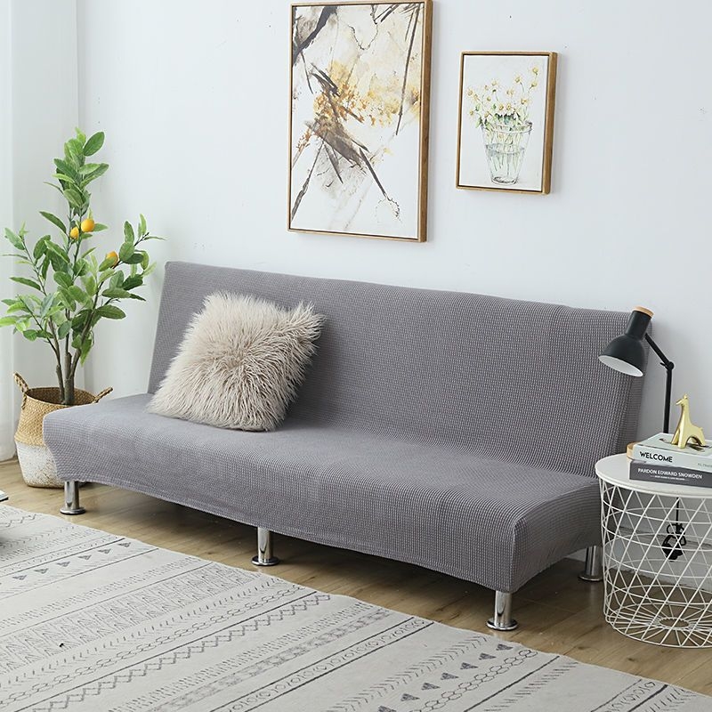 Единичен разтегателен диван, сгъваем, с двойно предназначение, без подлакътници, калъф за диван „всичко в едно“, прав ред, опростен, устойчив на петна