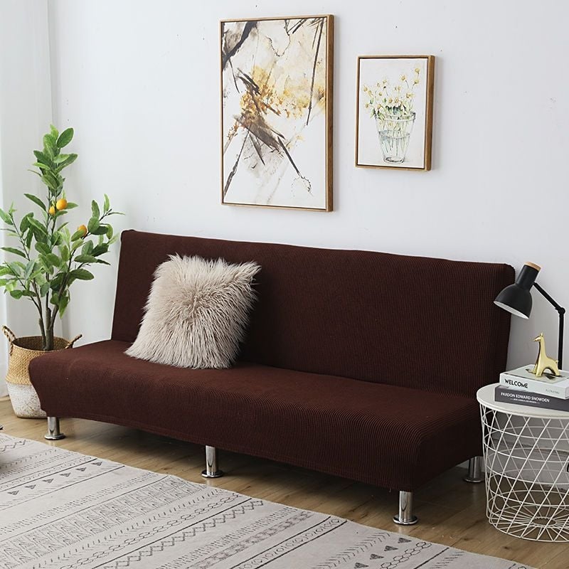 Единичен разтегателен диван, сгъваем, с двойно предназначение, без подлакътници, калъф за диван „всичко в едно“, прав ред, опростен, устойчив на петна