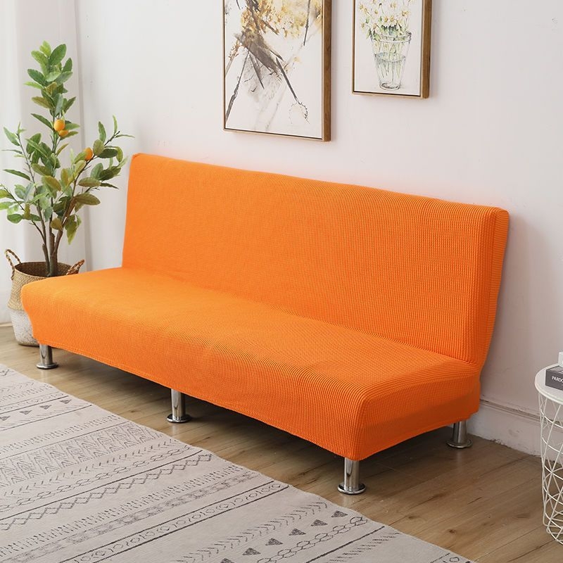 Единичен разтегателен диван, сгъваем, с двойно предназначение, без подлакътници, калъф за диван „всичко в едно“, прав ред, опростен, устойчив на петна