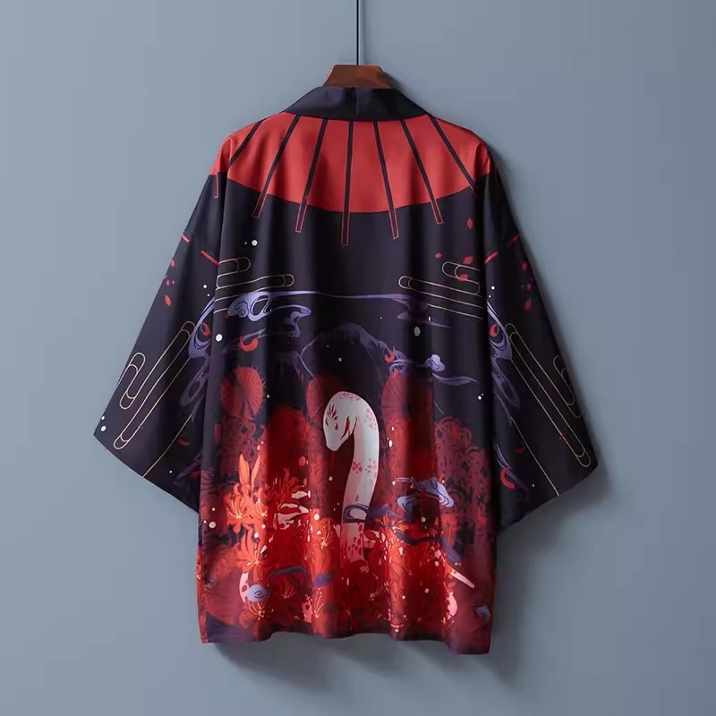 Hiina stiilis ukiyo-e Jaapani kimono keep sulgedest kootud rüü Prantsuse koduriiete 3D digitaaltrüki tehase otsemüük