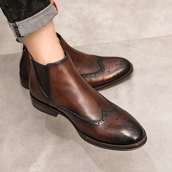 6913 Zimske nove muške čizme Martin od prave kože, gornji sloj, ležerne muške čizme od kravlje kože za 2022. godinu