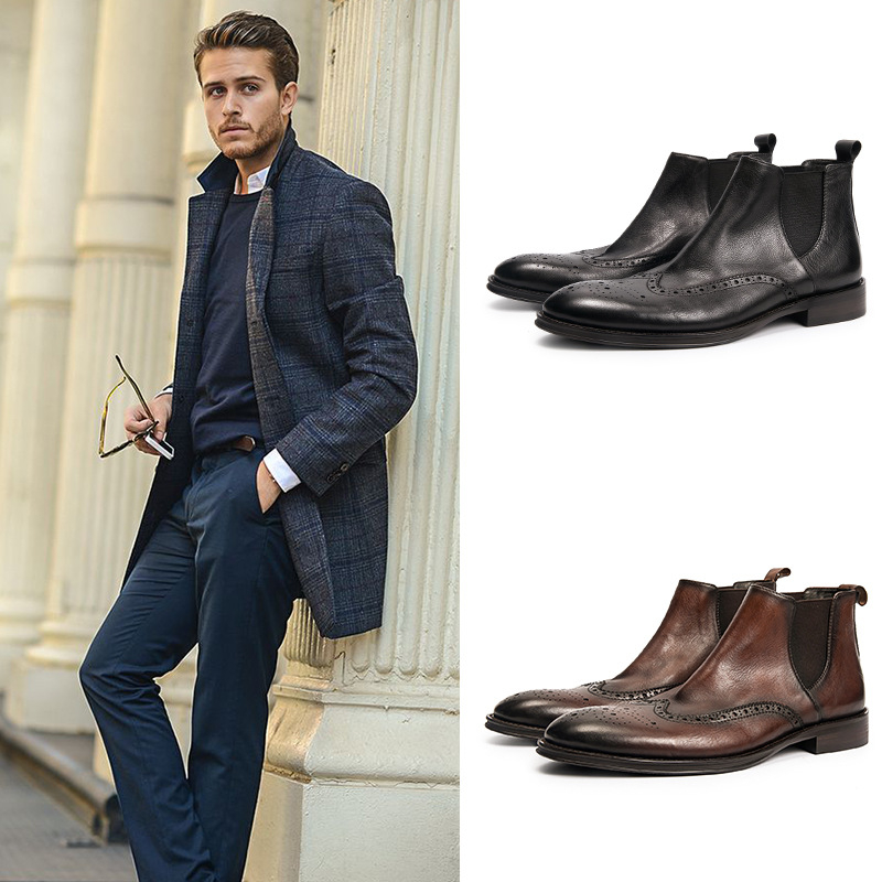 6913 Zimske nove muške čizme Martin od prave kože, gornji sloj, ležerne muške čizme od kravlje kože za 2022. godinu