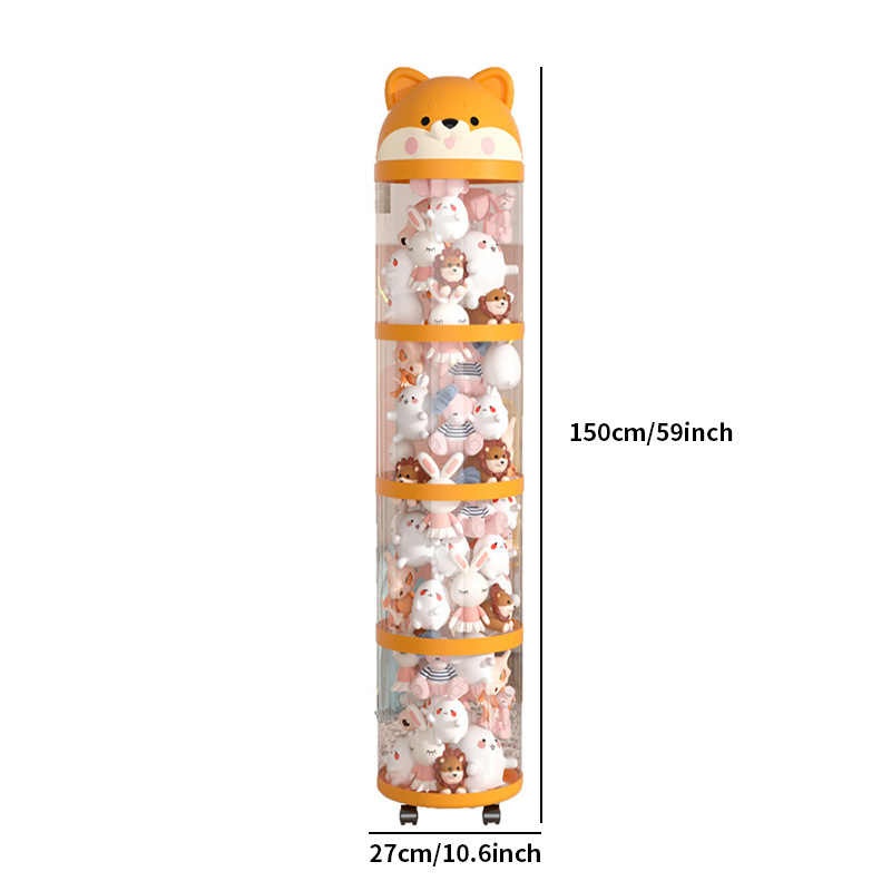 Lukuga plush-mänguasjade hoiustamise ese majapidamises, uhke välimusega suure mahutavusega nukkude hoiustamise ämber, läbipaistev hoiukorv