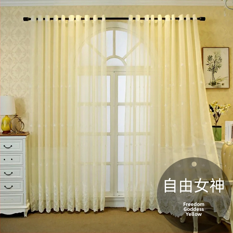 Nagykereskedelmi francia csipke ablakfüggöny otthoni nappali hálószoba félárnyékoló ablakfüggöny romantikus fehér csipke erkélyfüggöny