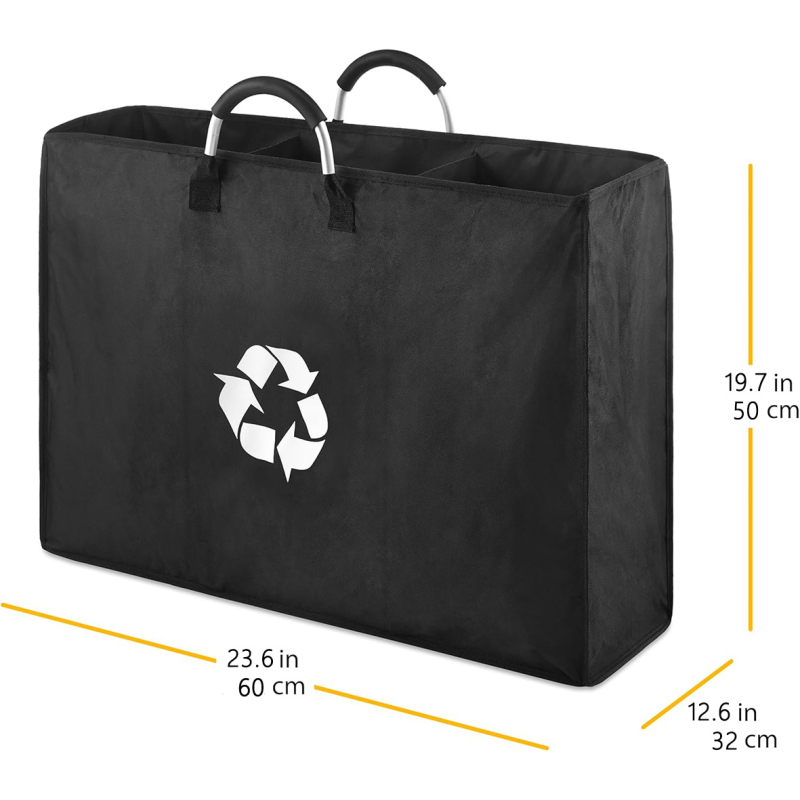 Piiriülene alumiiniumist käepidemega taaskasutuspudel Kolme sektsiooniga määrdunud korv Eemaldatav hoiukorv Taaskasutuskorv Kodu