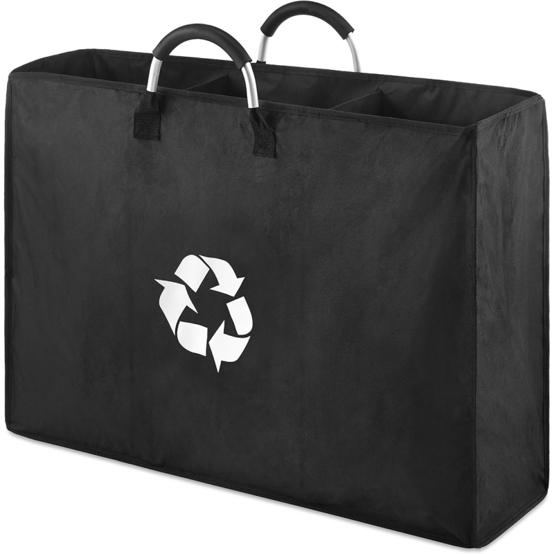 Piiriülene alumiiniumist käepidemega taaskasutuspudel Kolme sektsiooniga määrdunud korv Eemaldatav hoiukorv Taaskasutuskorv Kodu