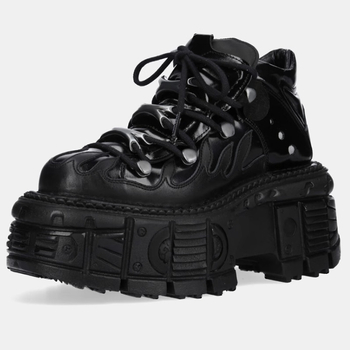 Marhabőr sziklacipők, spanyol sötét platformcipők, punk bőrcipők, férfiak és nők, azonos stílusú, fémből készült, magas szárú, vastag talpú apacipők